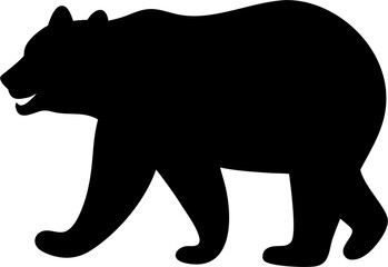 Bear Silhouette Vector | Wild Animal Outline | Wildlife Forest Icon Design