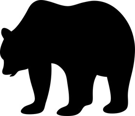 Bear Silhouette Vector | Wild Animal Outline | Wildlife Forest Icon Design