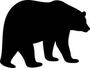 Bear Silhouette Vector | Wild Animal Outline | Wildlife Forest Icon Design