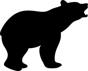Bear Silhouette Vector | Wild Animal Outline | Wildlife Forest Icon Design