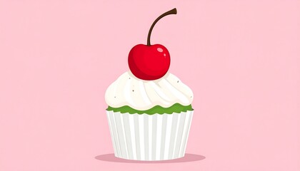 Sweet cupcake with cherry