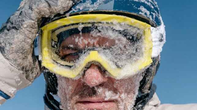 Frost-kissed adventurer with icicle embrace, snowy escapades celebrate international Ice Dragon Day and Winter Solstice Festivities