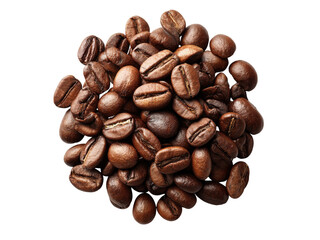Fototapeta premium Aromatic roasted coffee beans dark background, Isolated On White Background, Png Transparent