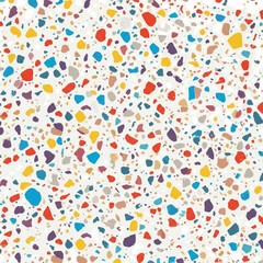 Colorful Terrazzo Texture on White Background