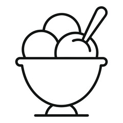 Ice Cream Bowl Icon – Dessert and Sweet Treat Illustration