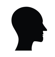 Human Head Profile Icon – Face Silhouette Symbol