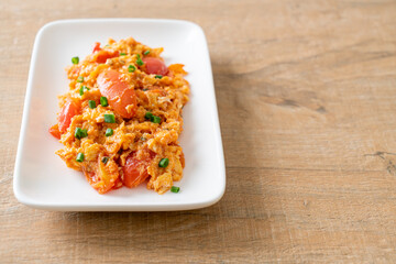 Stir-fried tomatoes with egg or Scrambled eggs with tomatoes