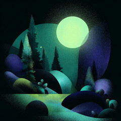 Moon - A glowing orb illuminating the night