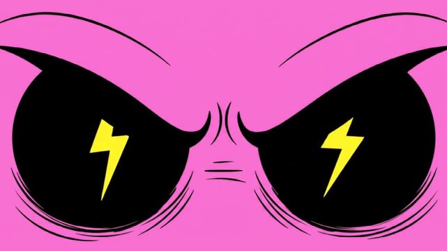 Angry eyes with lightning