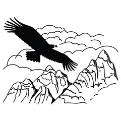 Eagle soaring over the majestic mountains, a symbol of freedom and power