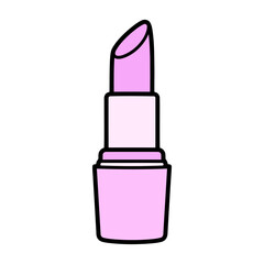 Simple cartoon pink lipstick in tube