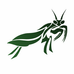 Vector illustration of a praying mantis in tribal style