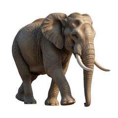 Fototapeta premium Majestic elephant walking on transparent background