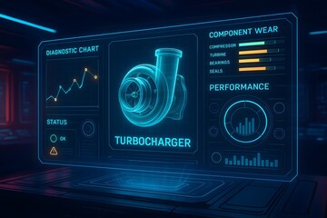Turbocharger Predictive Maintenance Dashboard with 3D Holographic Display