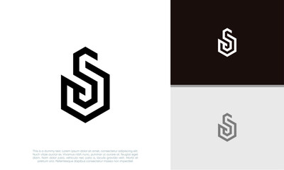 Initials S logo design. Initial Letter Logo. Innovative high tech logo template.	