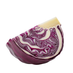 Obraz premium Red cabbage wedge slice isolated on transparent background