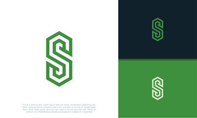 Initials S logo design. Initial Letter Logo. Innovative high tech logo template.	
