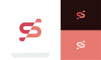 Initials S logo design. Initial Letter Logo. Innovative high tech logo template.	
