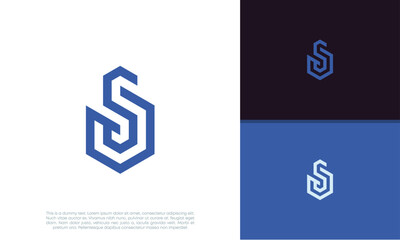 Initials S logo design. Initial Letter Logo. Innovative high tech logo template.	
