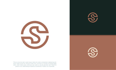Initials S logo design. Initial Letter Logo. Innovative high tech logo template.	
