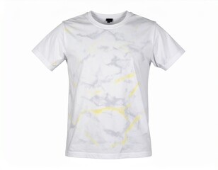 white t shirt blank mockup on woody  showroom or factory background. Dual side mockup. Front side and backside blank space.	