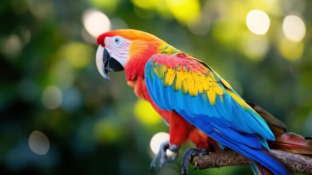 Colorful macaw bird portrait