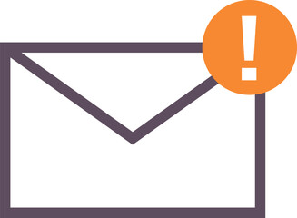 びっくりマークのエラーの出るメールのアイコンイラスト素材