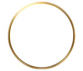 Thin Golden Ring isolated on a transparent background