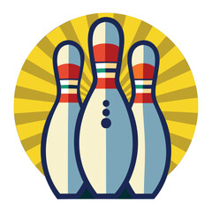 Bowling pins icon &mdash; flat vector illustration