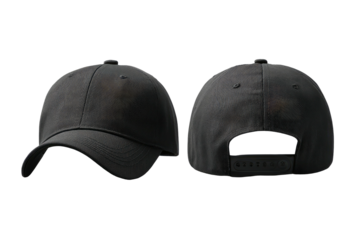 Front and back view of a dark gray baseball cap (1)