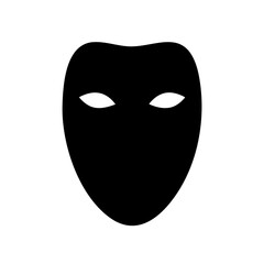 Minimalist Solid Black Mask Silhouette Anonymous Disguise Costume Party Icon