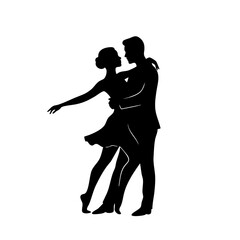 Elegant Silhouette Dancing Couple Ballroom Dancers Romantic Celebration Graphic Design