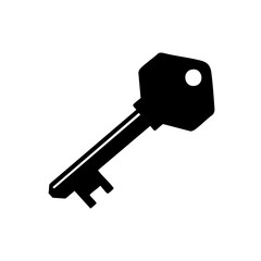 Simple Flat Isolated Metal Key Shape Security Access Icon