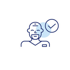 Verified doctor, appointment confirmed. Pixel perfect, editable stroke vector icon