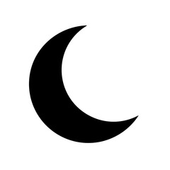 Simple Silhouette Crescent Moon Celestial Body Astrological Sign Illustration