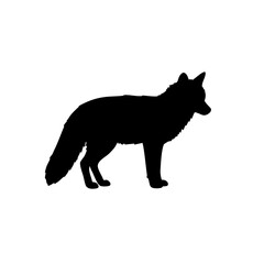 Minimalist Silhouette Fox Side View Stand Animal Illustration