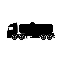 Silhouette Simple Truck Transportation Black and White Vehicle Icon Illustration