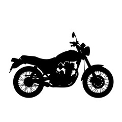Obraz premium Minimalist Silhouette Classic Motorcycle Ride Transportation Vehicle on White Background