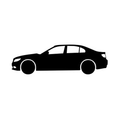 Simple Flat Design Car Silhouette Transportation Automobile Vehicle Illustration