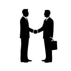 Simple Silhouette Business Deal Handshake Agreement Meeting Negotiation Partnership Icon