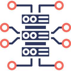 Data Pipeline glyph color icon