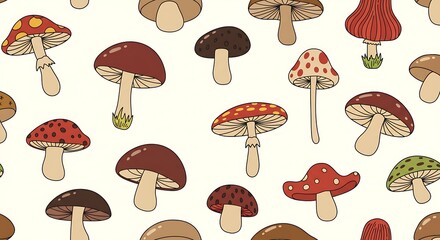 Colorful mushroom pattern background