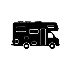 Minimalist Silhouette RV Motorhome Camper Van Simple Icon Transportation