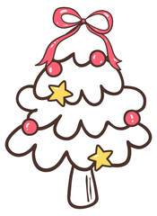 Cartoon-style Christmas Tree Outline