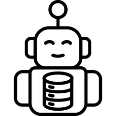 Robot Data line icon