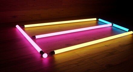Colorful neon tube lights