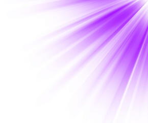 Vibrant purple light beams emanating from a corner isolated on white background