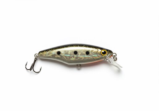 Glossy Fishing Lure on White Seamless