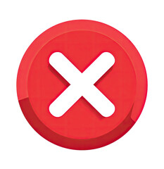 Obraz premium Red circle with a white X