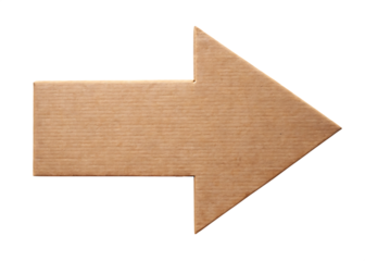 brown-cardboard-arrow-isolated-on-white-background ,PNG. AI Generated